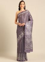 Cotton Purple Daily Wear Printed Saree